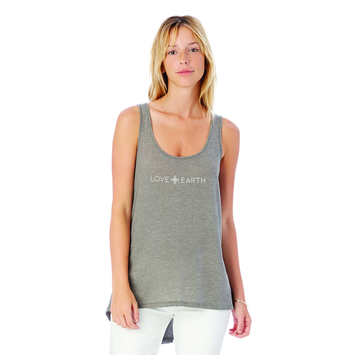 LOVE+EARTH ECO LADIES RELAXED TANK ORGANIC COTTON MIX